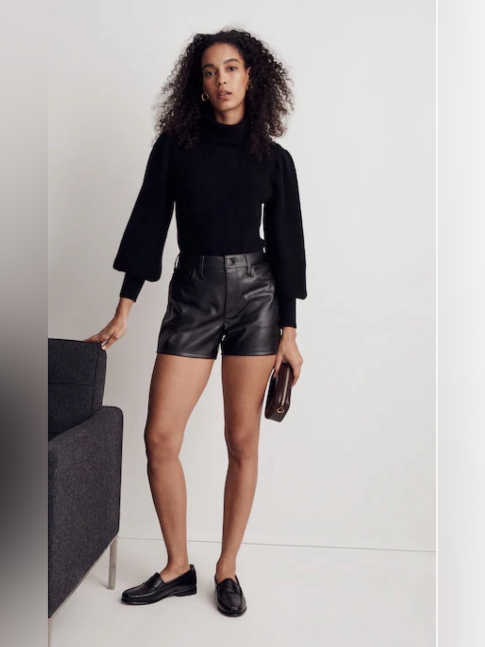 Madewell The Perfect Vintage faux leather jean short. 26 - Picture 1 of 11
